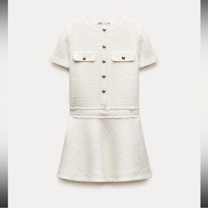 NEW!! 🤍🤍🤍🤍 Zara White Textured Mini Dress